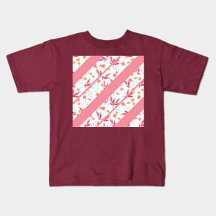 Diagonal Autumn Floral Kids T-Shirt